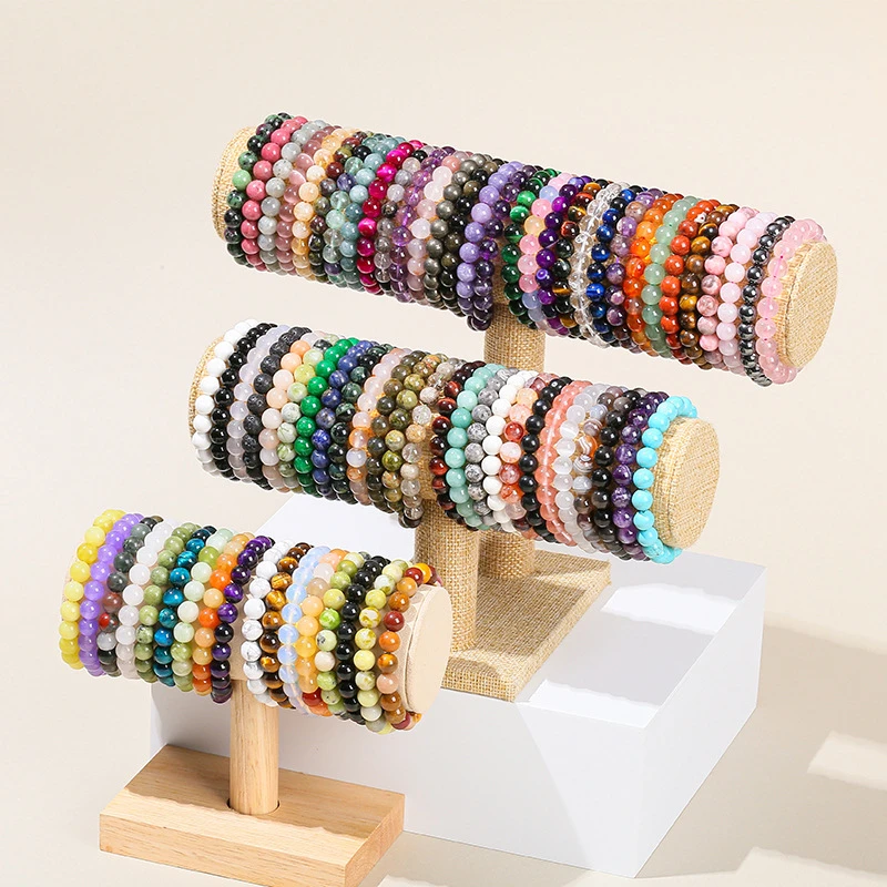 Venta al por mayor de joyer&iacute;a personalizada OEM con cuentas redondas de piedras preciosas naturales