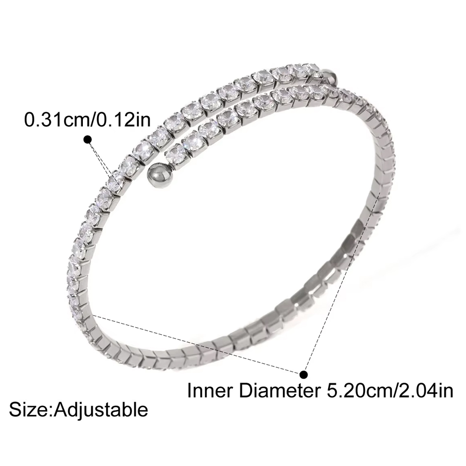 Joyería personalizada OEM, brazalete de circón de acero inoxidable, exquisito y lujoso diseño de nicho, pulseras para mujer, proveedor de joyería al por mayor