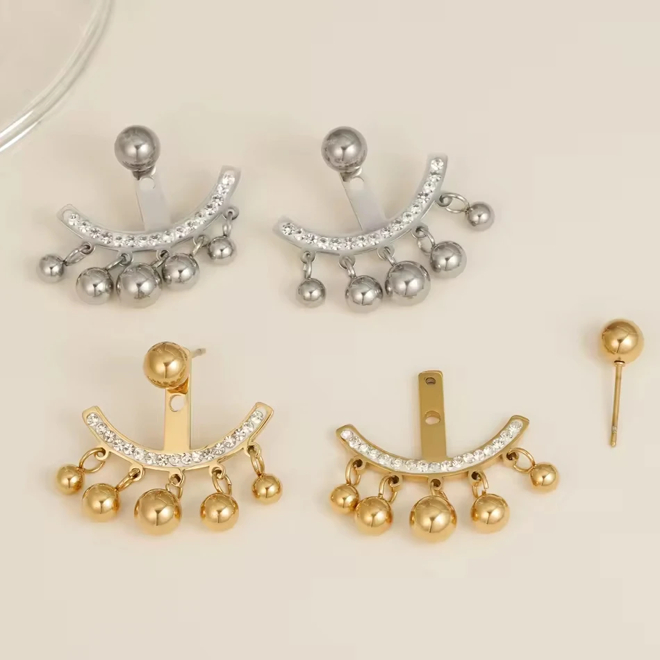 Joyer&iacute;a personalizada OEM Aretes con forma de gota de roc&iacute;o brillantes Minimalismo con diamantes de