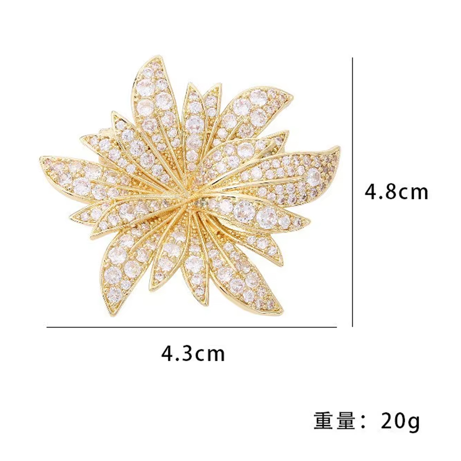 Venta al por mayor de broches grandes de flores para mujer, broche de ramillete de diamantes de imitación para mujer, joyería de moda para chica, el mejor regalo, pines, accesorios de joyería